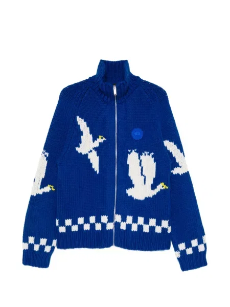 Dzianinowy kardigan Canada Goose niebieski