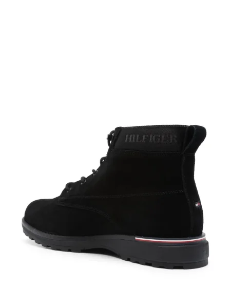 Botine Tommy Hilfiger din piele de căprioară negru