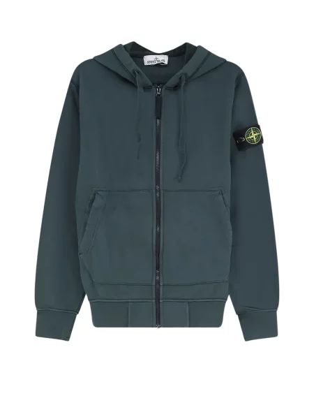 Hanorac cu glugă Stone Island cu strasuri verde