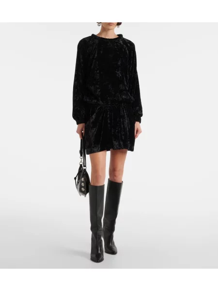Fustă Isabel Marant de catifea negru