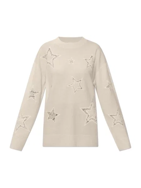 Sweter Loveshackfancy wełniany beżowy