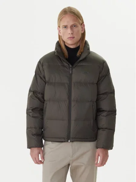 Vatovaná bunda Calvin Klein hnědá
