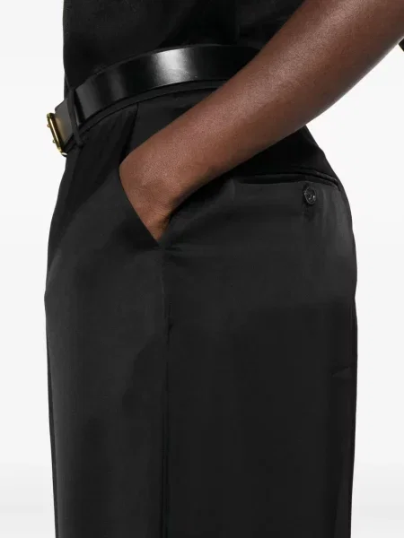 Pantaloni Toteme din satin negru