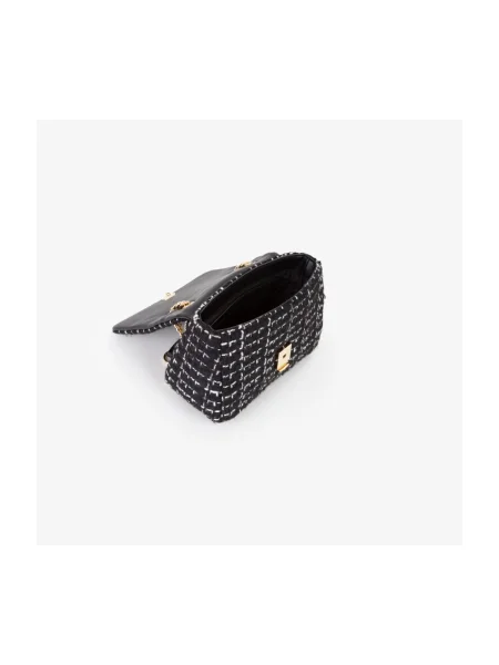 Tweed crossbody táska Valentino Bags fekete