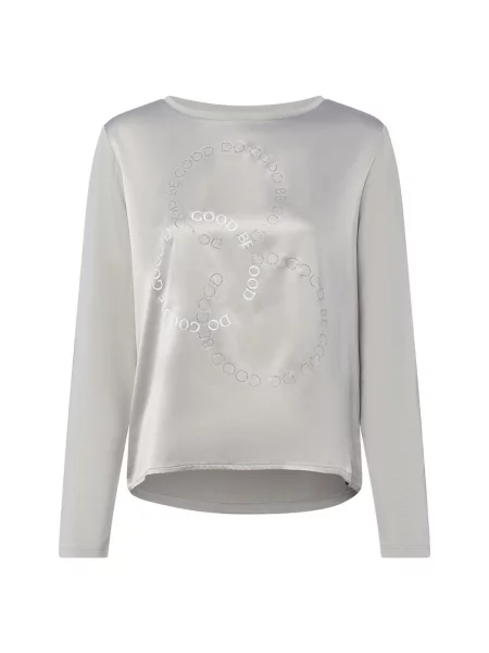 Monari koszulka z długim rękawem Kobiety beżowy|szary nadruk 36 beżowy