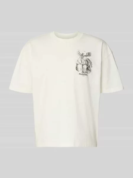 T-shirt o kroju relaxed fit z czystej bawełny model SERAPH' Allsaints biała