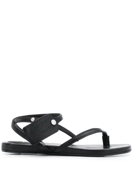 Sandale Off-white fără toc cu bretele alb
