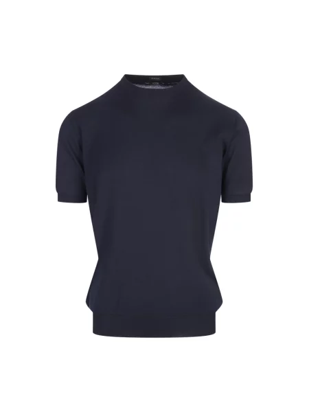 Dzianinowy sweter Kiton niebieski