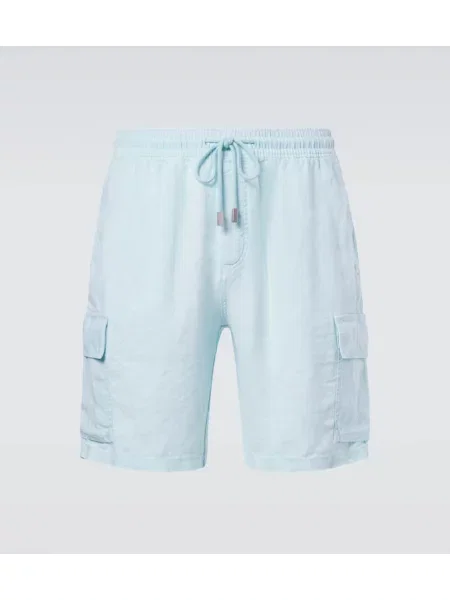 Lanene cargo kratke hlače Vilebrequin modra