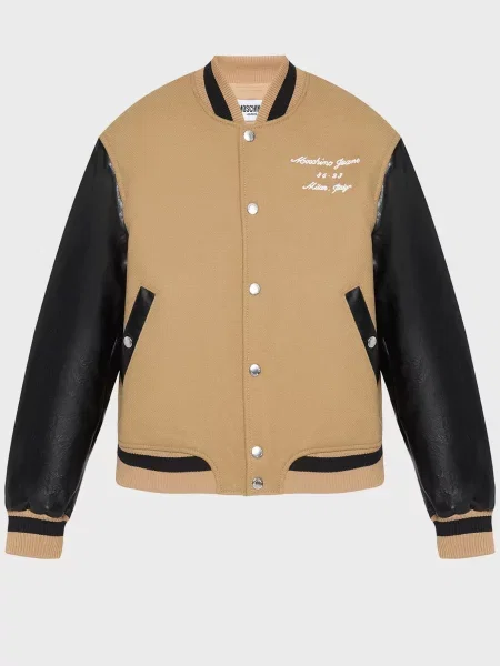 Шерстяной бомбер Moschino бежевый