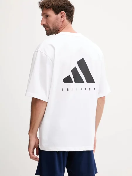 Adidas Performance t-shirt treningowy POWER wzorzysty biały