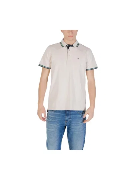 Koszulka polo o kroju slim fit z dodatkiem model ‘Paulos’ Jack & Jones beżowa