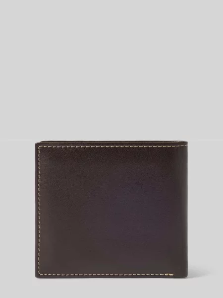 Portfel z naturalnej skóry Barbour brązowy