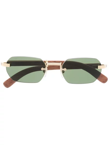 Ochelari de soare Cartier Eyewear cu imprimeu geometric auriu