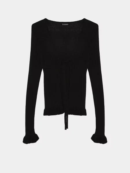 Кофта Braska бавовна/акрил чорний