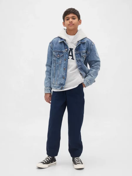 Pantaloni de jogging copii Gap alb