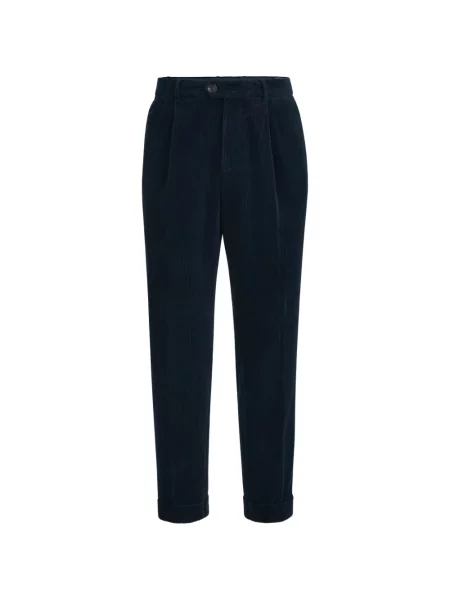 Pantaloni Brunello Cucinelli de catifea cord albastru