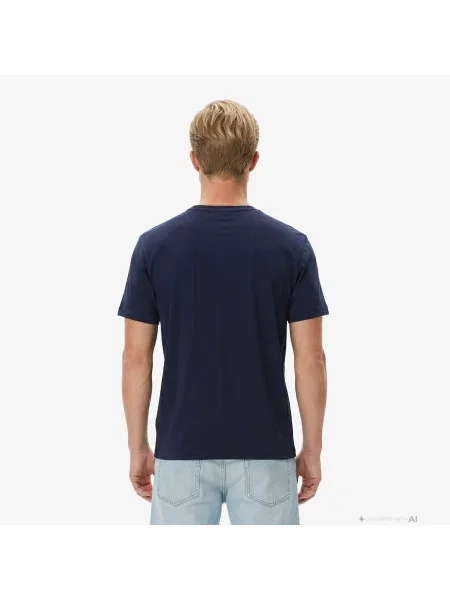 Lacoste T-Shirt Z Okrągłym Dekoltem Regular Fit granatowy