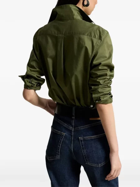 Pulover Polo Ralph Lauren clasic din țesătură twill cu autograf verde