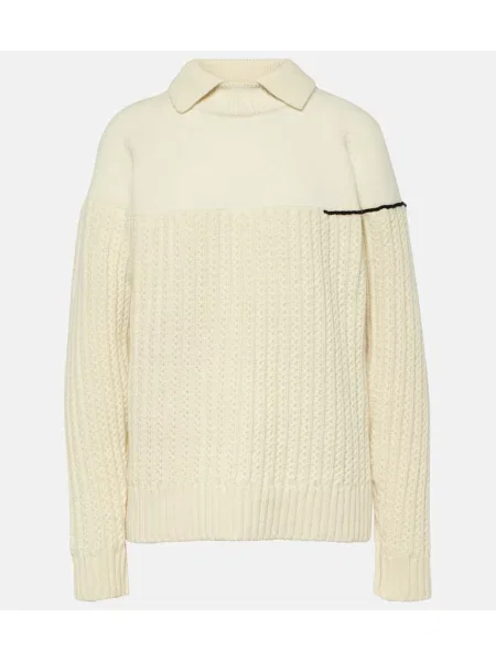 Pulover Victoria Beckham de lână alb