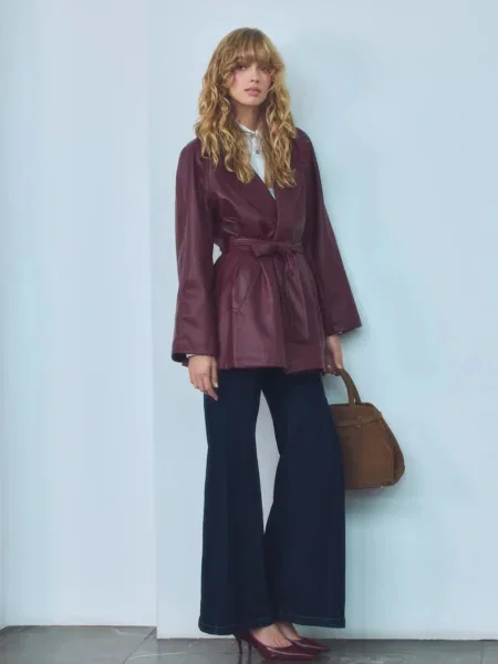 Яке Answear.LAB преходен модел бордо