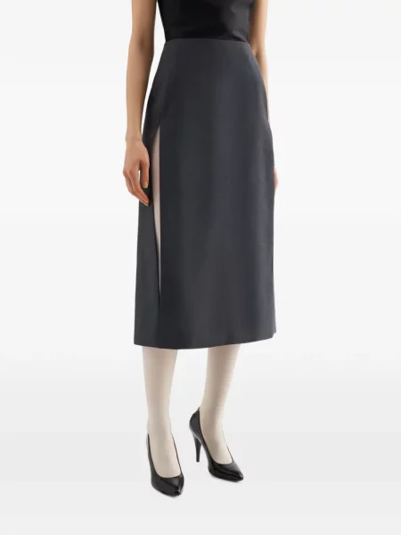 Fustă midi Jil Sander gri