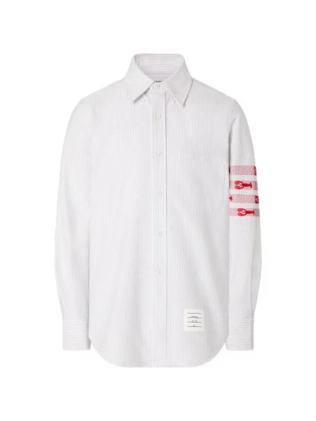 Cămașă Thom Browne cu broderie gri