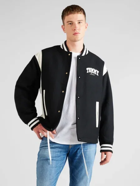 Tommy Jeans Átmeneti dzseki / fehér fekete