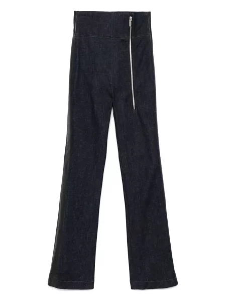 Jeansy Mitiliane Couture skórzane niebieskie