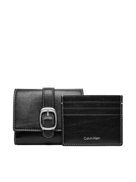 Calvin Klein Portfel Buckle 2 In 1 Wallet czarny