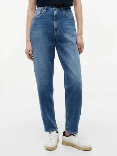 Blugi Tommy Jeans cu talie înaltă albastru
