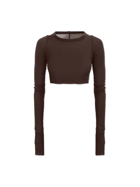 Top Rick Owens o skróconej długości brązowy