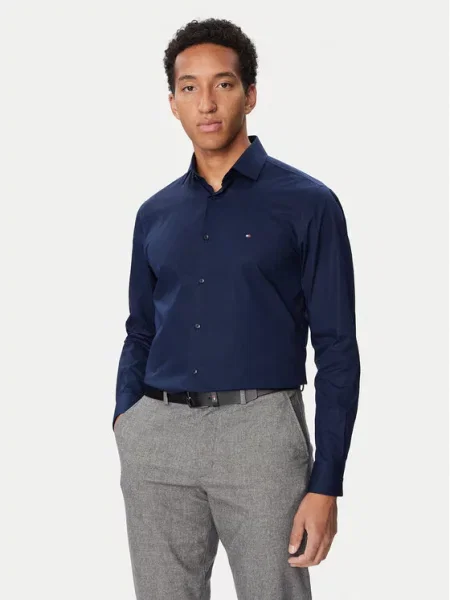 Tommy Hilfiger košulja za muškarce s pamukom plava