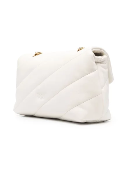 Torebka crossbody Pinko klasyczna z owczej skóry biała