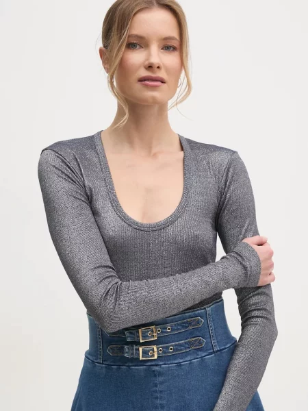 Tricou mânecă lungă Pinko argintiu