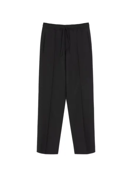 Pantaloni Valentino Garavani cu broderie de lână negru