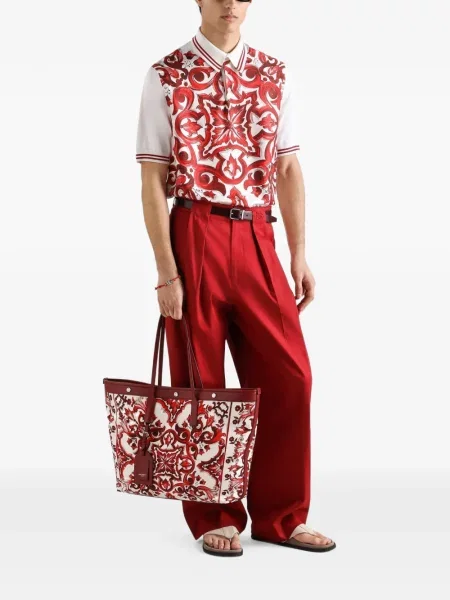 Pantaloni Dolce & Gabbana stretch roșu