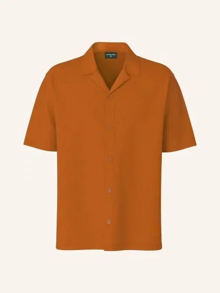 Strellson Úpletová Košile Soma Slim Fit tmavě oranžová