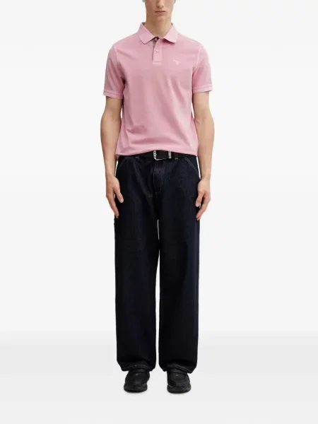 Tricou polo Barbour cu broderie roz