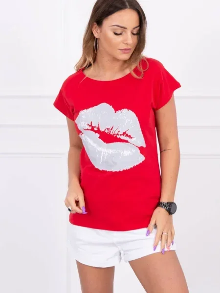 Bluză Kesi cu imagine roșu