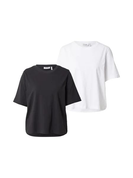 WEEKDAY Tricou / negru alb