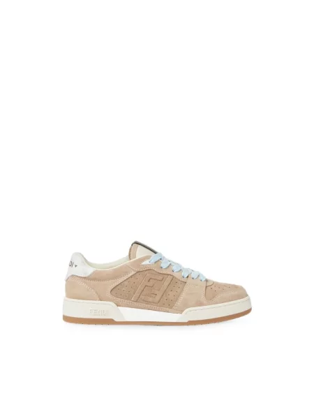 Sneakersy Fendi skórzane beżowe