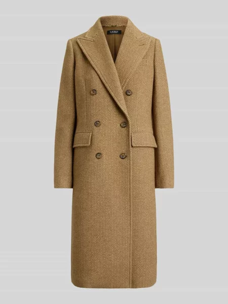 Płaszcz z wełny z dwurzędową listwą guzikową Lauren Ralph Lauren
