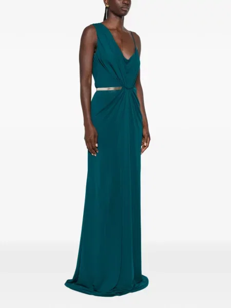 Rochie de seară Tom Ford asimetrică drapată verde