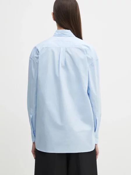 Košile Fiorucci Angel Embroidered Relaxed Fit relaxed s klasickým límcem modrá