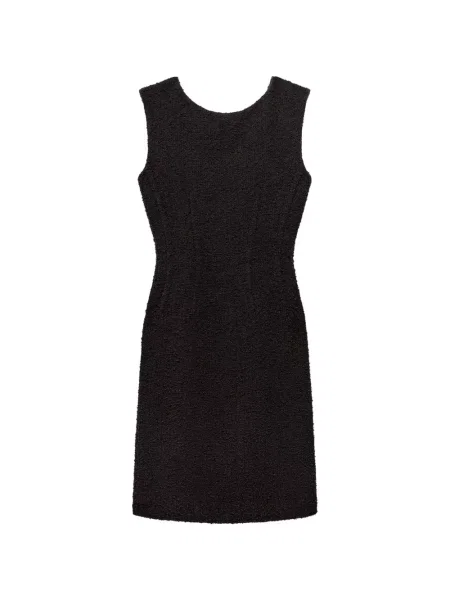 Rochie mini Another Tomorrow fără mâneci din tweed negru