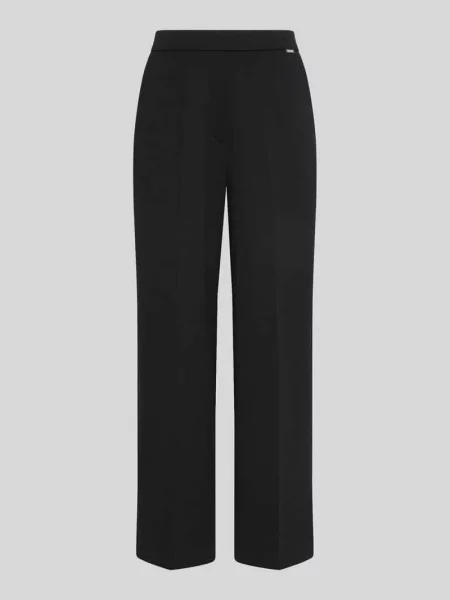 Spodnie garniturowe z szerokimi nogawkami z dodatkiem model PONTE' Calvin Klein Womenswear czarne