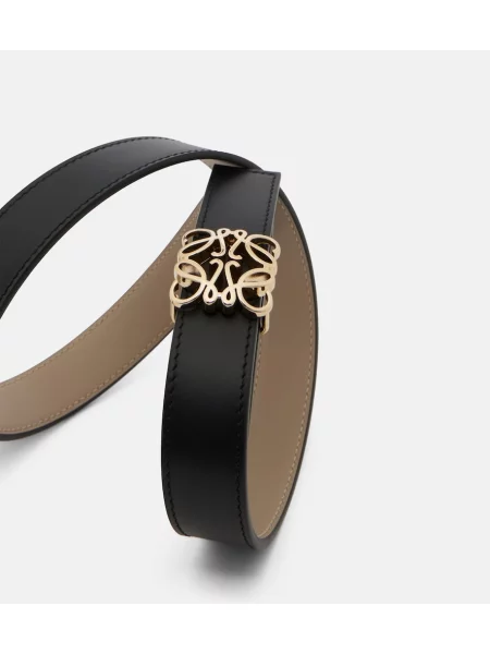 Cu centură reversibil curea Loewe din piele negru