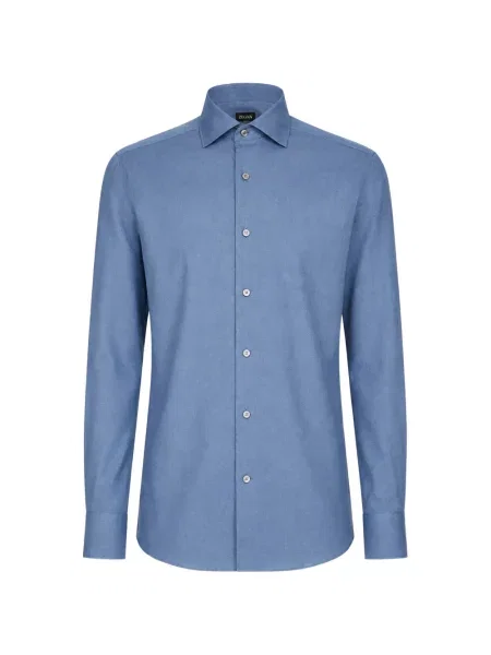 Cămașă Zegna cu guler italian albastru
