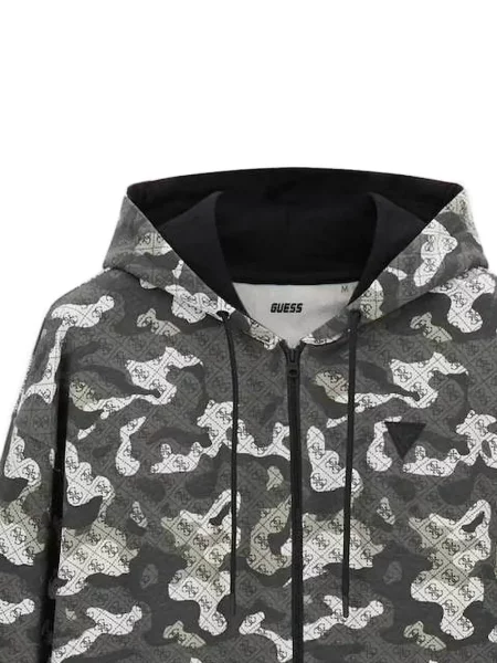 Hoodie Guess με σχέδιο παραλλαγής γκρι